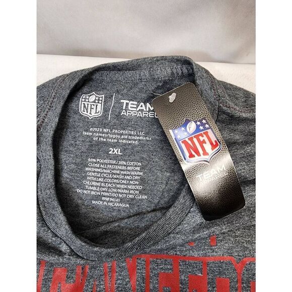 New Era NFL Size 2XL Script Graphic Tampa bay Buccaneers T-Shirt Grey - Picture 6 of 6